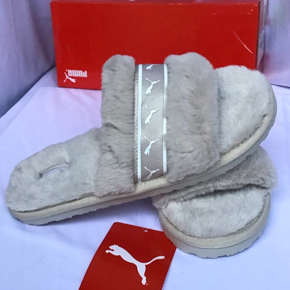 Junior PUMA Fluff Remix Slide Athletic Sandals Casual - Light Gray - Picture 6 of 9